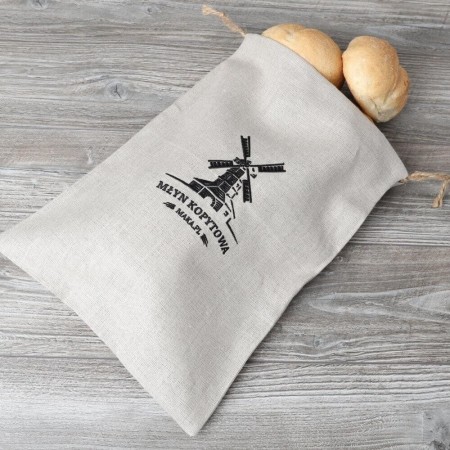 Worek lniany na pieczywo z podszewką 35x50cm