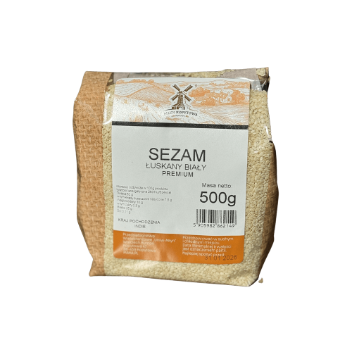 Przejdź do produktu Sezam łuskany biały 500g