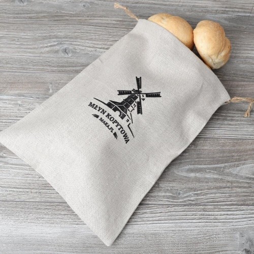 Przejdź do produktu Worek lniany na pieczywo z podszewką 35x50cm