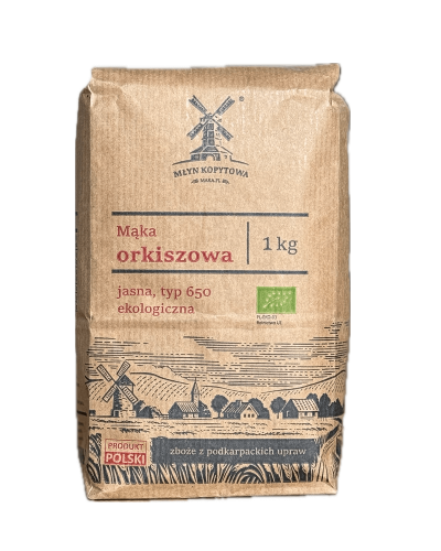 Przejdź do produktu BIO Mąka orkiszowa jasna typ 650 EKOLOGICZNA.