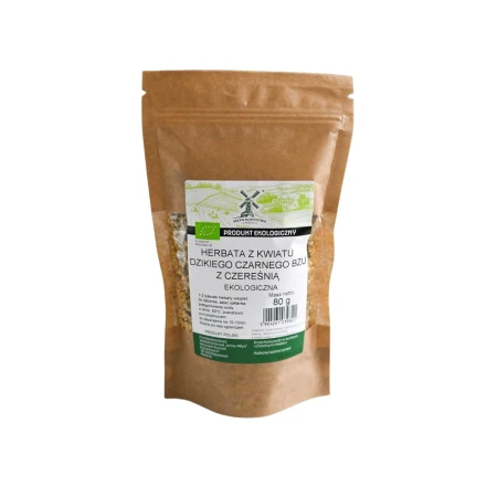 BIO Herbata z kwiatu dzikiego czarnego bzu z czereśnią EKOLOGICZNA 80g