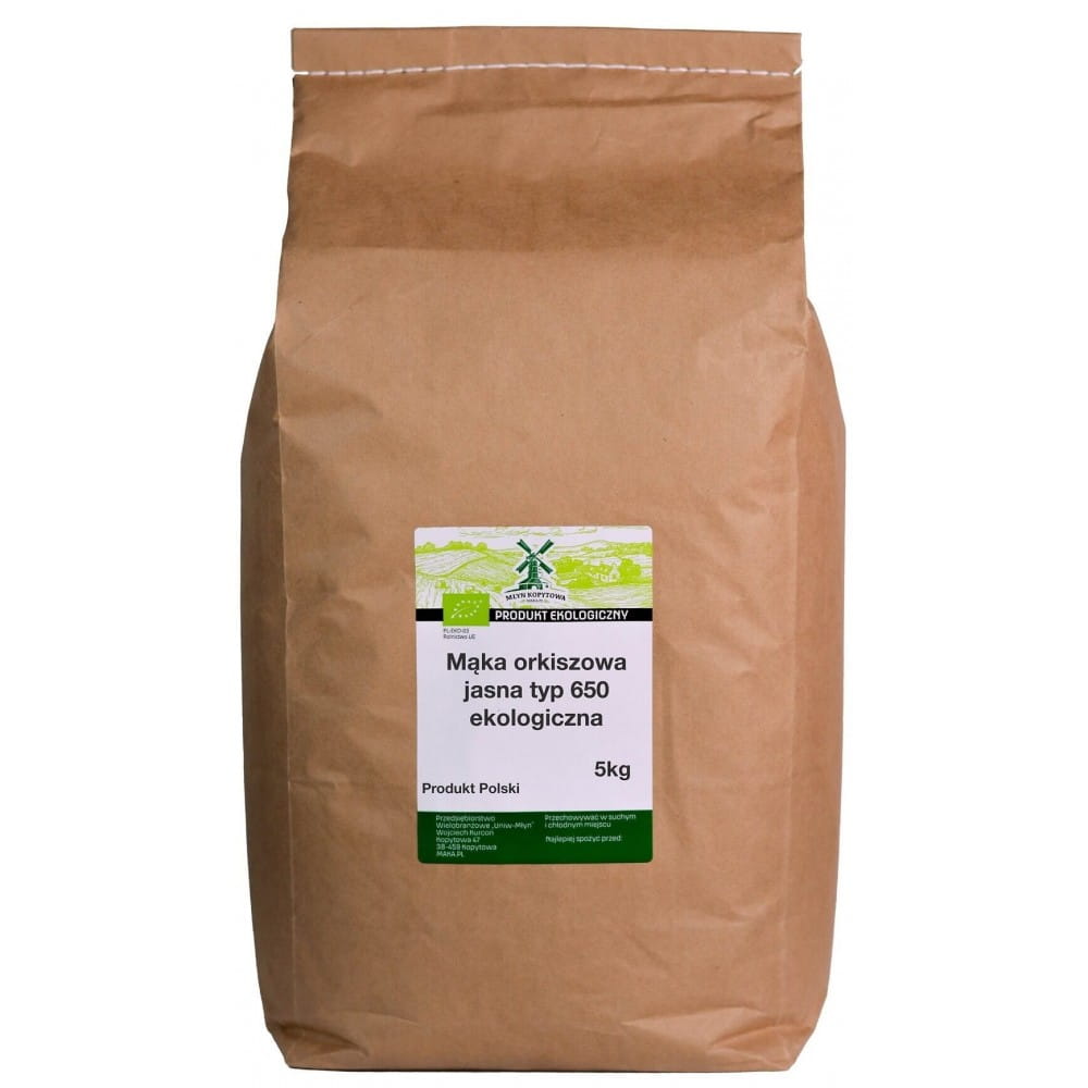 BIO Mąka orkiszowa jasna typ 650 EKOLOGICZNA.