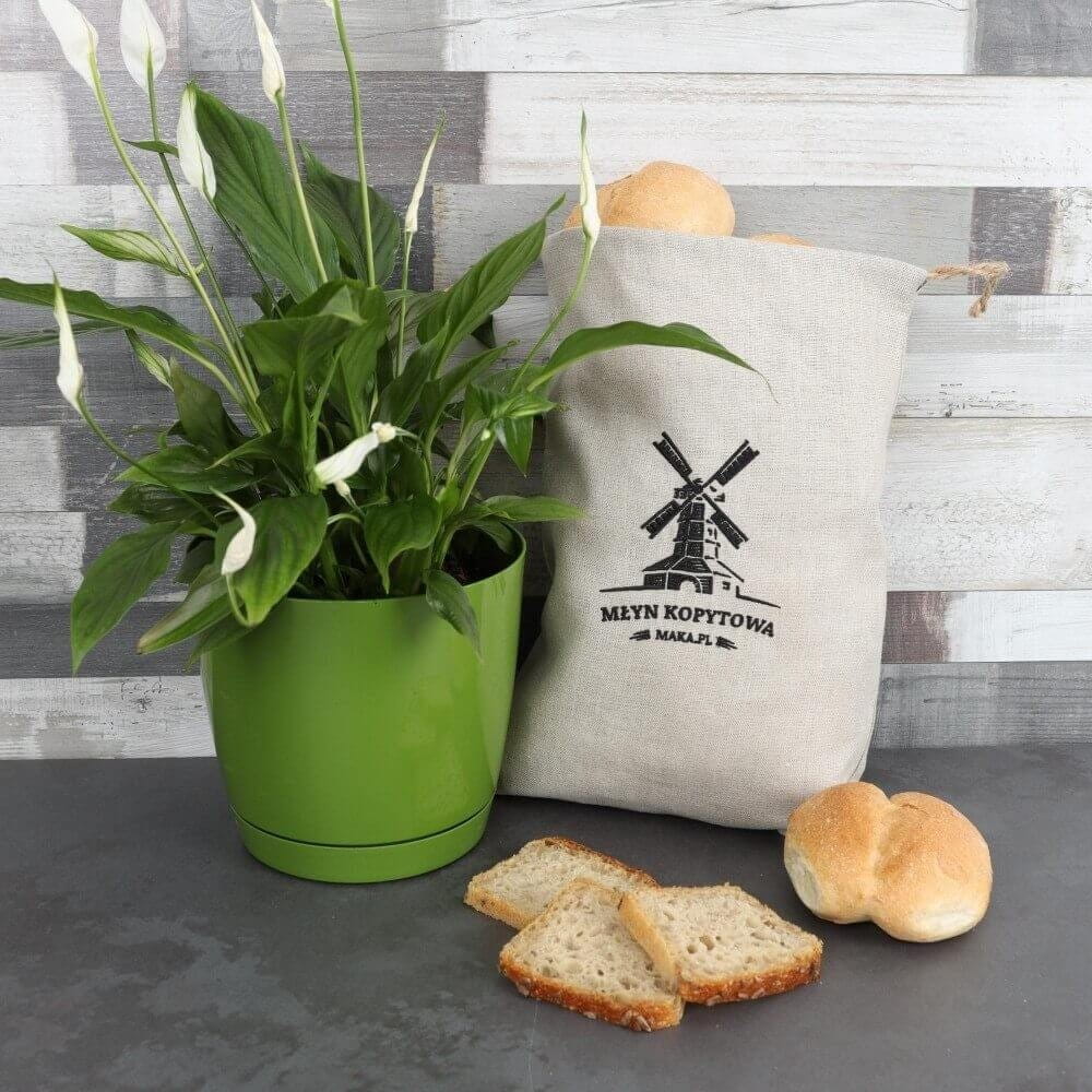 Worek lniany na pieczywo 26x36 cm