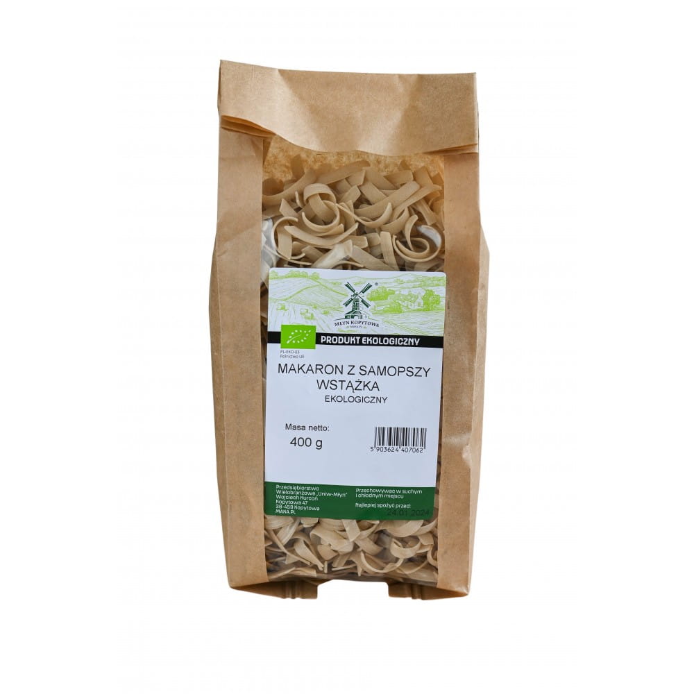 BIO Makaron z samopszy jasny wstążka EKOLOGICZNY